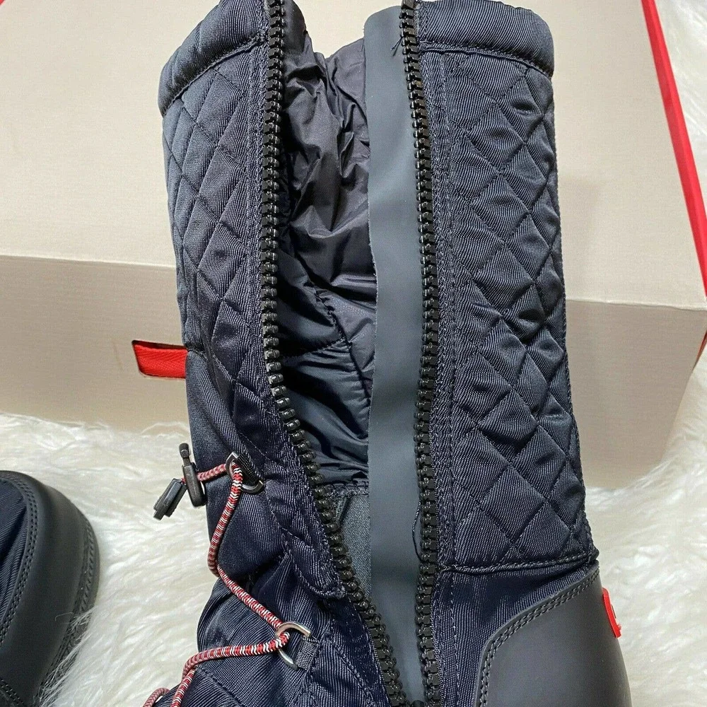 Hunter Original Quilted Snow Boots Black WFT2012WWR Moon Boots - Picture 7 of 8